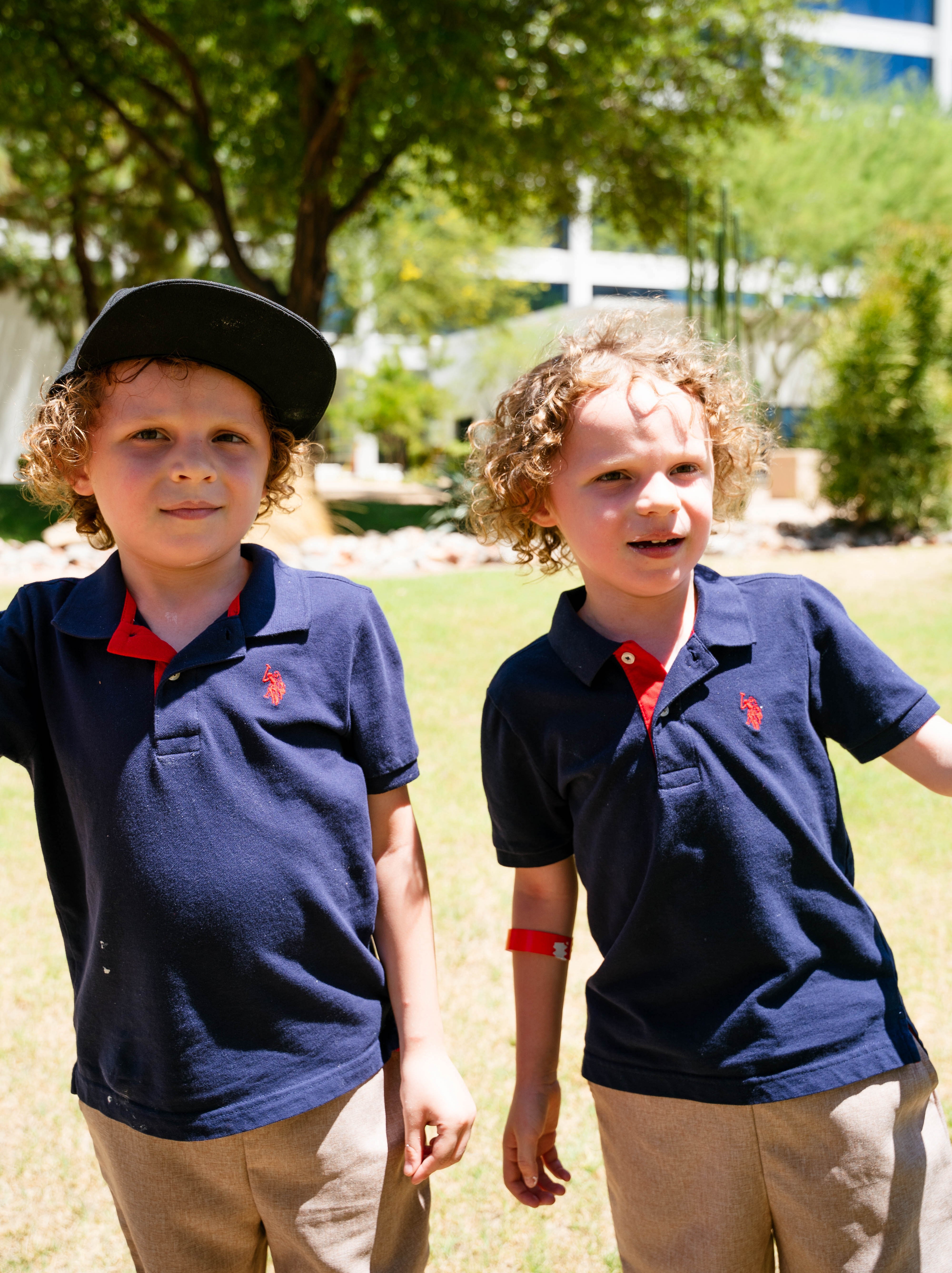 Kash and Curt in grass