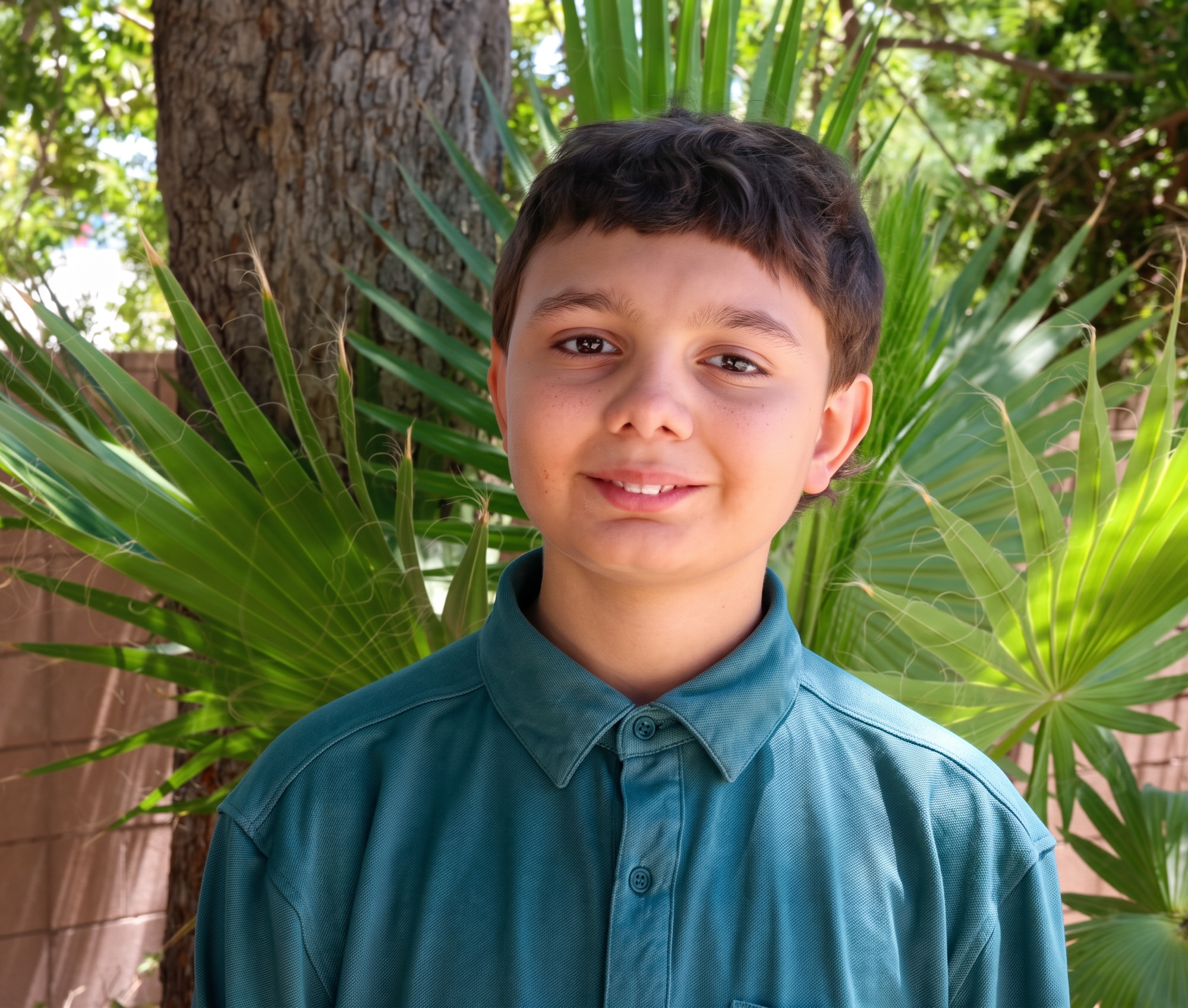 Ethen with palm tree in background